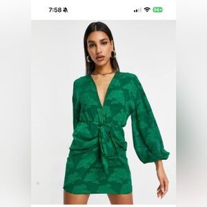 Elegant Green floral Dress